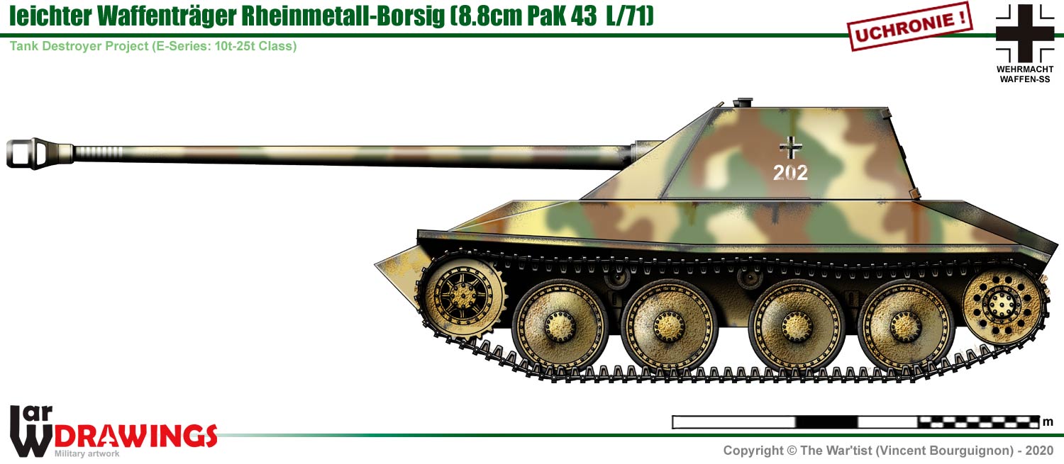 Waffenträger Rheinmetall-Ardelt und Borsig mit 88 mm PaK 43 L/71
