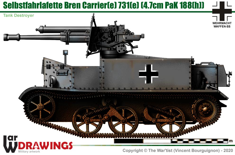47 mm PaK 188(h) auf Selbstfahrlafette Bren Carrier(e) 731(e)